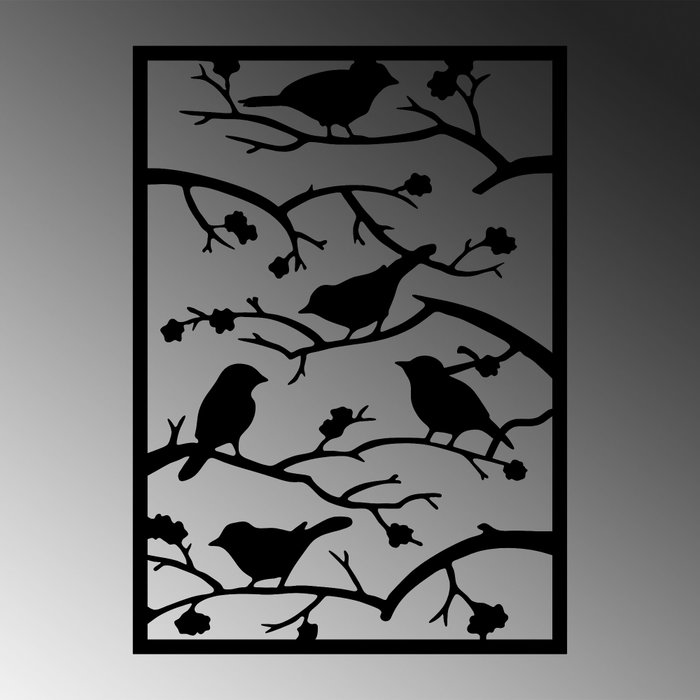 Wallity Tree Branch Birds Escultura de pared de metal negra Wallity Tree Branch Birds Escultura de pared de metal negra